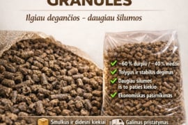 Durpių medžio granulės