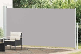 vidaXL Ištraukiama šoninė kiemo pertvara, pilkos spalvos, 180x500cm