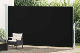 vidaXL Ištraukiama šoninė kiemo pertvara, juodos spalvos, 200x500cm