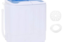 vidaXL Mini skalbimo mašina, dviejų skyrių, 5,6kg