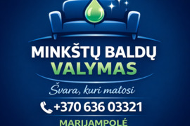 Minkštų baldų valymas