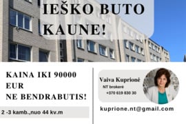 Klientai pirks 2-3 kamb. butą Kaune!