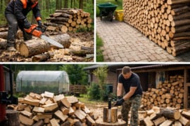Pjaunu ir kapoju malkas, sutvarkau po darbo