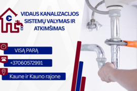 Kanalizacijos atkimšimas Santechnikos darbai Kaune