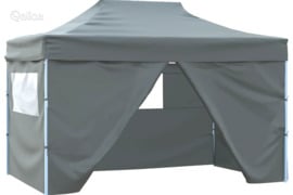 vidaXL Sulankstoma proginė palapinė, antracito spalvos, 3x4m, plienas