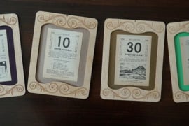 Irėminti kalendoriaus lapeliai (1976-2026)
