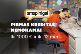 Pirmas kreditas iki 1000€ ir iki 12 mėn. nemokamai