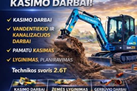 Mini ekskavatorius,nuoma.