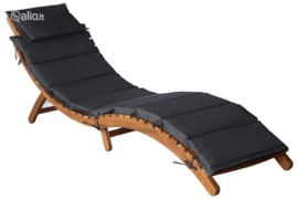 vidaXL | Saulės gultas | su pagalve 1-asmuo tamsiai pilka 55 x 184 x 64cm