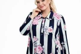 Elegantiškos gėlėtos palaidinės. Dideli dydžiai