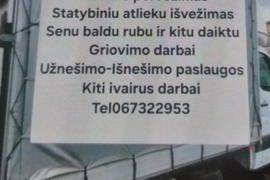 Kroviniu pervezimas Senu baldu isvezimas styabiniu atlieku ir.kita
