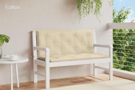 vidaXL Sodo suoliuko pagalvėlė, smėlio, 120x(50+50)x7cm, audinys