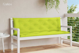 vidaXL Sodo suoliuko pagalvėlė, žalia, 150x(50+50)x7cm, audinys