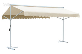 vidaXL Laisvai pastatoma stoginė, kreminės spalvos, 600x300cm