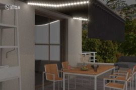 vidaXL Markizė su uždanga/LED/vėjo jutikliu, antracito, 5x3m