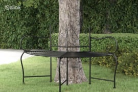 vidaXL Suoliukas aplink medį, juodos spalvos, 150cm, plienas