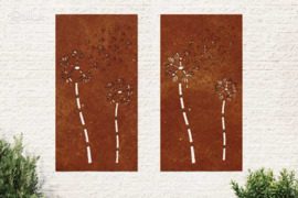 vidaXL Sodo sienos dekoracija, 2 dalių, 105x55cm, corten plienas