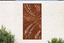 vidaXL Sodo sienos dekoracija, 105x55cm, corten plienas, lapų dizaino