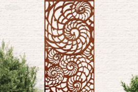 vidaXL Sodo sienos dekoracija, 105x55cm, corten plienas, kriauklės