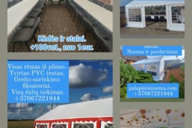 Šventinių palapinių nuoma ir pardavimas. Lauko baldai.