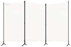 vidaXL Kambario pertvara, 3 dalių, baltos spalvos, 260x180cm, audinys