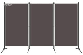 vidaXL Kambario pertvara, 3 dalių, antracito spalvos, 260x180cm