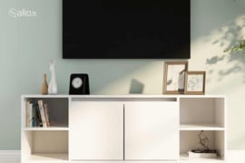 vidaXL Televizoriaus spintelė, baltos spalvos, 130x35x50cm, MDP