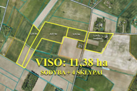 Parduodama sodyba su 11,38 ha žemės sklypų masyvu Klaipėdos r., Šiuraičių k.