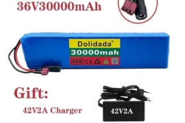 Parduodame naujas 36 V, 30000mAh ličio elementas su 42V 2A įkrovikliu. Kaina: 71 eurai We are sellin