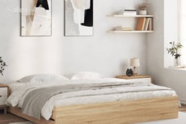 vidaXL Lovos rėmas su stalčiais, ąžuolo, 180x200cm, apdirbta mediena