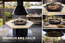 Aukštos klasės BBQ grilis-kepsninė ir šašlykinė viename
