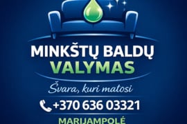 Minkštų baldų valymas