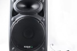 IBIZA Sound PORT15VHF-BT portabili garso kolonėlė su akumuliatorium ir mikrofonais 800W