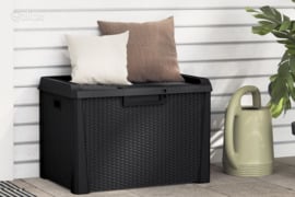 vidaXL Sodo daiktadėžė, antracito spalvos, 125l, PP