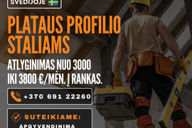 Plataus profilio stalius - darbas Švedijoje