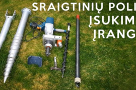 Įrangos nuoma sraigtinių polių sukimui/pristatymas