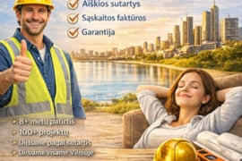 Visi vidaus apdailos darbai vienoje vietoje.