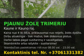 Žolės pjovimas Kaune ir Kauno raj.