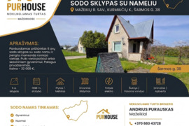 PARDUODAMAS SODO SKLYPAS SU NAMELIU MAŽEIKIŲ R. SAV., KURMAIČIŲ K., ŠARMOS G. 38