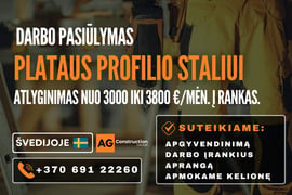 Darbas Švedijoje - plataus profilio staliui