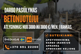 Darbas Švedijoje - Betonuotojui