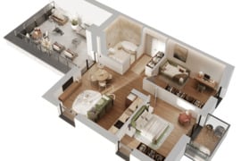 3k butas viršutiniame aukšte, su didele(32m²) terasa ir panorama į Vilnių