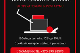 Vibroplokštės nuoma su operatoriumi ir pristatymu tik  Vilnius ir Vilnius rajonas.