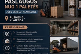 Sandėliavimo paslaugos nuo 1 paletės Klaipėda