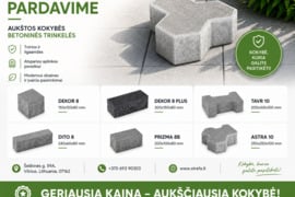 Trinkelės, bordiūrai – tiesiai iš gamintojo