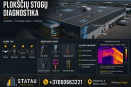 Plokščių stogų ir fasadų pratekėjimų diagnostika