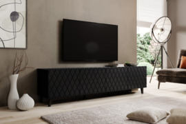 Juoda TV spintelė 200 cm x 42 cm x 52 cm