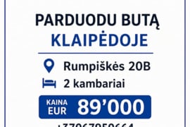 Parduodu 2 kambarių butą Klaipėdoje