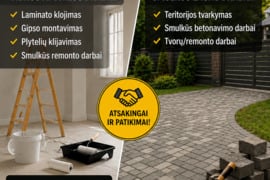 Vidaus ir lauko statybos darbai 