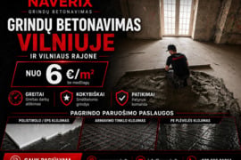 Grindų betonavimas Vilniuje | nuo 6 €/m² | Gauk pasiūlymą